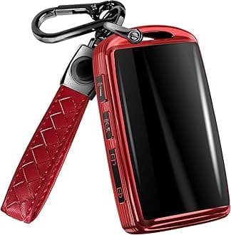 Lucrum Compatible with Mazda Key Fob Cover & Leather Keychain - TPU Case for 3, 6, CX-5 CX-9 CX-30 CX-50 CX-70 (2019-2025)