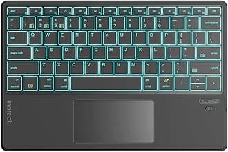 Inateck Tablet Keyboard, Ultra-Slim, AI Function, 7-Color Backlight, Compatible with iPad 10/9/8, Air, 12.9''/ 11''/ 10.5'' Pro, Mini 7/6/5, Supports Windows, iPad OS, Android, iOS