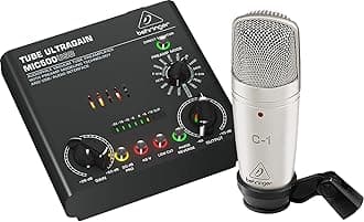 VOICE STUDIO Complete Recording Bundle with Studio Condenser Mic, Tube Preamplifier with 16 Preamp Voicings and USB/Audio Interface
