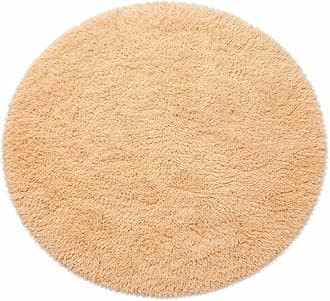 Aspire Homeware Round Rugs Living Room 120x120cm - Beige Area Rugs for Bedroom Anti Slip - Modern Super Soft Thick Pile Small Fluffy Shaggy Rug Non Shedding