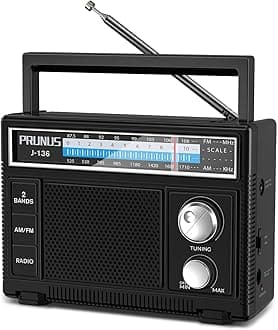 PRUNUS Portable AM FM Radio with Best Reception,D Battery Operated or Plug in...