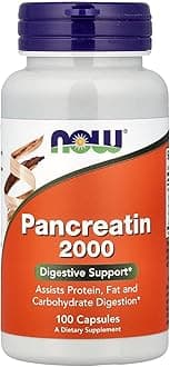 NOW 56822 Pancreatin Capsules (10 x 200mg, 100 Pieces)