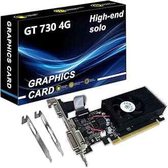 ZER-LON GT 730 Graphics Card, Computer Low Profile GPU, 4GB 128Bit GDDR3 PCIe x16, HDMI/VGA/DVI, DirectX 11, PhysX, OpenGL 3.1, Desktop Gaming Video Card, Support 2K (with Bracket)