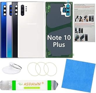 Galaxy Note 10+ Back Glass Cover Replacement Housing Door w/Pre-Installed Camera Lens+Installation Manual+Tools for Samsung Galaxy Note 10 Plus SM-N975 All Carriers(Aura White)