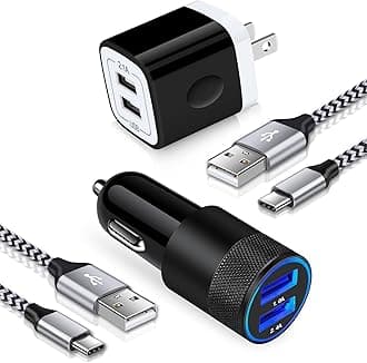 USB C Samsung Fast Car Charger for Galaxy S26 Ultra S26 S25 Ultra S25 FE A17 A16 A15 A36 A56 Z Flip7 Fold7 A55 iPhone 17e 17 16e 16 15 Pro Max,Rapid Wall Charger+Car Charger Adapter+2 Type C Cable 3ft
