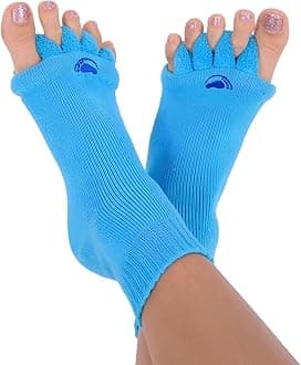 My Happy Feet Foot Alignment Socks with Toe Separators | for Men or Women | Blue (Medium)