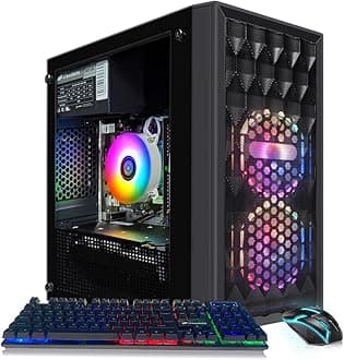 STGAubron Gaming PC Computer Desktop, Radeon RX 590 8G, Intel Core I7 8th up to 4.1GHz, 16G DDR4, 512G SSD, WiFi 6 & BT 5.2, RGB Fan x2, Windows 11 Home
