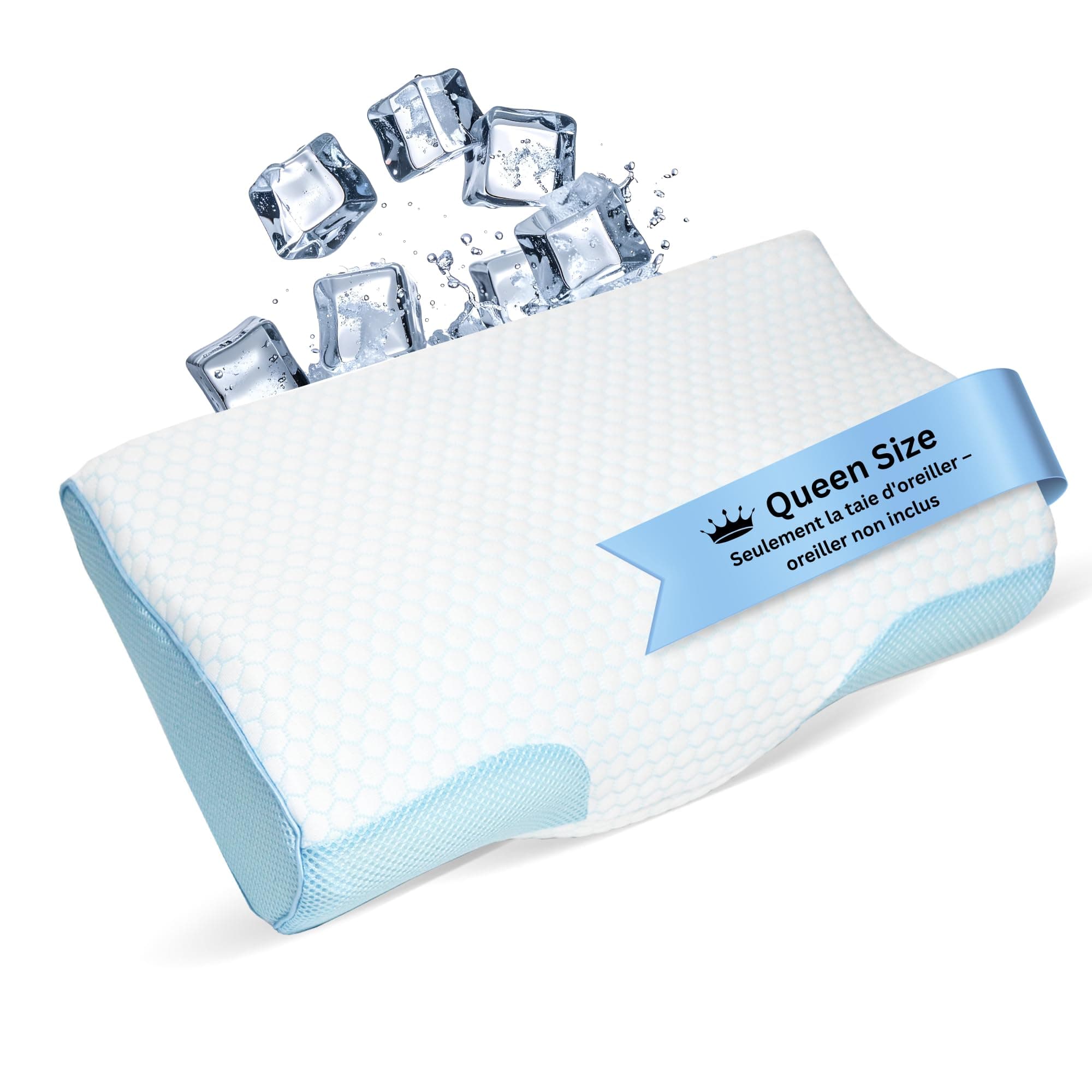 Queen Size Cooling Pillowcase | Optimal Temperature Control for Your Memory Foam Pillow for Perfect Sleep. Quality Material White Pillowcase Pillows