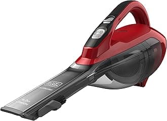 BLACK+DECKER Cordless Handheld Vacuum, 10.8V 1.5Ah Li-Ion battery, 500ml Dust Blow Capacity, integrated Brush Tool & Jack Plug Charger Optimal for Home & Car, Red/Grey - DVA315J-B5