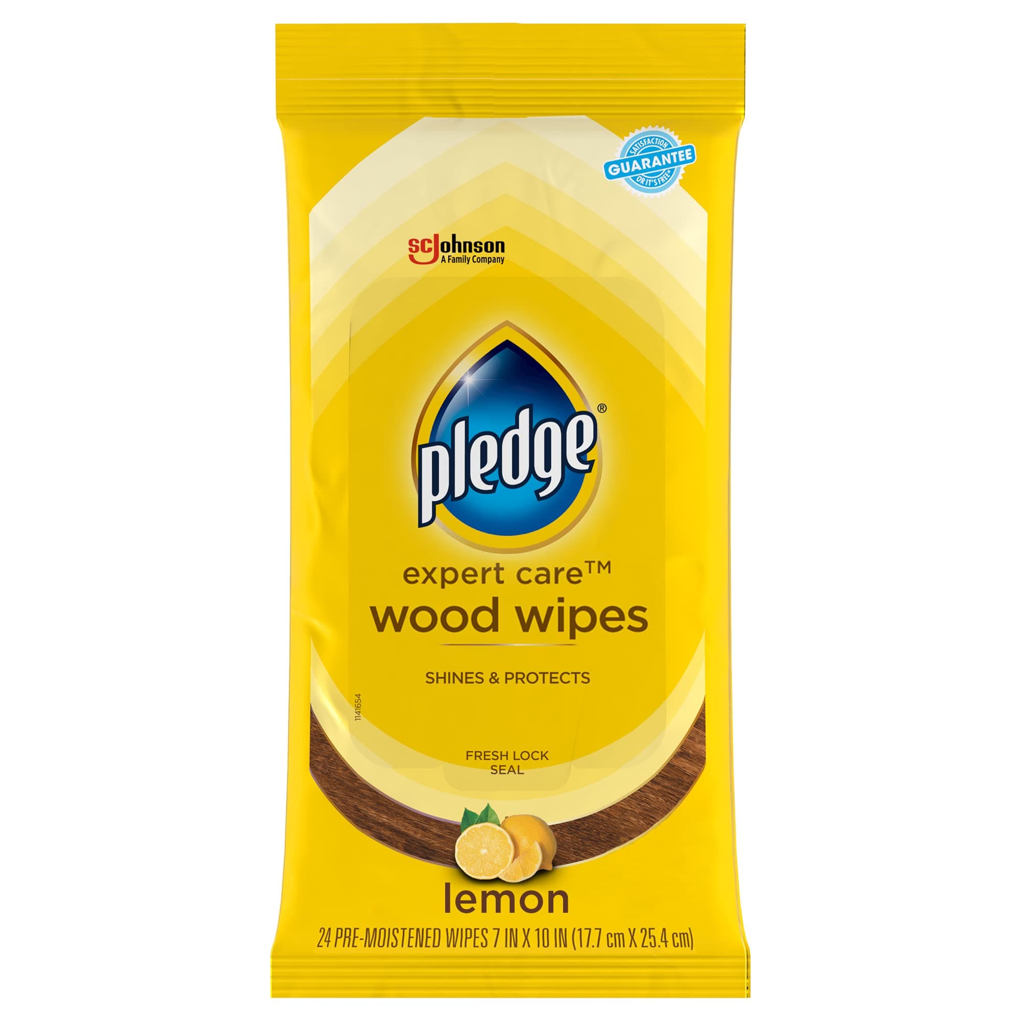 Pledge Lemon Wipes, 24 Count