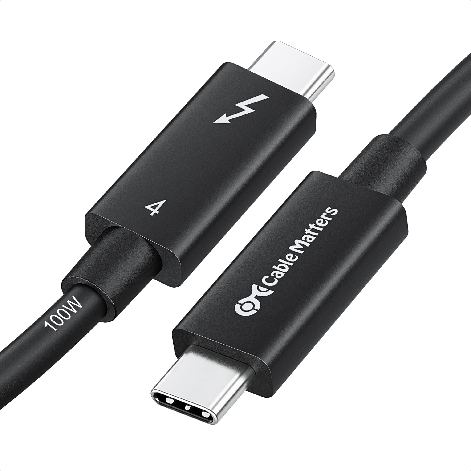 [Intel Certified] 40Gbps Active Thunderbolt 4 Cable 6.6 ft with 100W Charging and 8K Video, Black - Fully Compatible with USB C/USB-C, USB4, and Thunderbolt 3