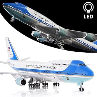 1:130 Scale Large Model Airplane Air Force One Boeing 747 Plane Models Diecast Airplanes with LED Light for Collection or Gift