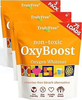 OxyBoost - Oxygen Whitener & Clothes Stain Remover Laundry Detergent Powder with Sodium Percarbonate - Brightens Whites & Safe for Colors - Non-Chlorine, Gentle Yet Powerful - Pack of 3