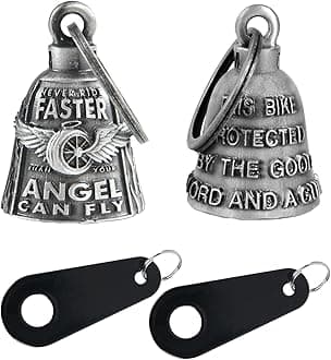 Motorcycle Bells for Bikers Guardian Angel Gremlin Bells for Motorcycle Rider Key Chain for Luck