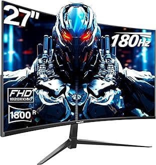 Gawfolk 27 inch Curved Gaming Monitor,144Hz/180Hz PC Monitor Full HD 1080P, Frameless 1800R Computer Display with FreeSync & Eye-Care Technology, Wall Mountable, DP, HDMI Port (Black)