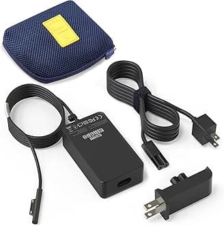 Surface Pro Surface Laptop Charger,65W Power Supply Adapter[Updated] for Microsoft Surface Pro 9/8/X/7+/7/6/5/4/3,Surface Laptop 5/Studio/4/3/2/1,Surface Book,Surface Go 3/2/1.Support 44W,36W,LED,Case