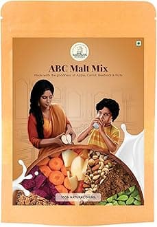 Narchuvai Foods | ABC Malt Mix | Apple, Beetroot, Carrot | No Preservatives | Zero White Sugar | Ready-to-Mix | Almond, Cashew, and Cardamom |Homemade & No Preservatives| Malt-Based Nutritional Mix | Natural Drink for Kids, Adults, Elders - 250 g