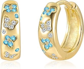 ASH'S CHOICE Hoop Earrings for Women, 925 Sterling Silver Hoop Earring mit AAA+ Zircon Diamond Rhinestones Earrings, Small Cartilage Huggies Hoop Earring Shiny Cute Twist Oval Hoop Earrings for Women