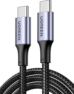 USB C to USB C Cable, 100W 2-Pack USB C Charger Cable for iPhone 17/17 Air/17 Pro/17 Pro Max/16, MacBook Pro, iPad Pro, Dell XPS, Samsung Galaxy S25/S24/S23 Ultra, Switch, Pixel, 6.6FT Black