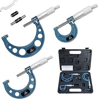 HDLNKAK 0-3" Outside Micrometer Set，3 Pcs Tool Set