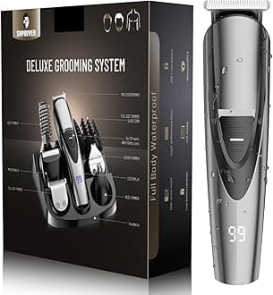 Beard Trimmer for Men, 17-Pc Set Rechargeable Hair Clippers Kit with Safety Lock,Mens Grooming Kit for Hair Beard Body & Nose,Gifts for Men