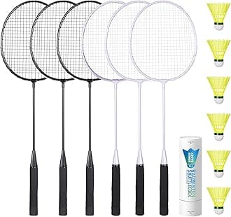 - Badminton Rackets Set, Lightweight & Durable Badminton Set (Includes 6/12 Racquets, 6/12 Birdies), Outdoor Backyard & School Games for Adults, Teens, Families and Beginners