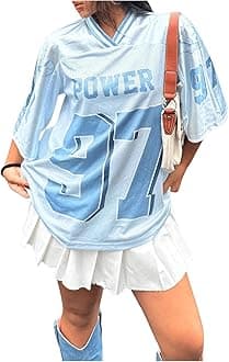 Floerns Women's Camo Print Team Sports T Shirts V Neck Basketball Jersey Tee Shirts