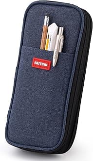 Big Capacity Pencil Case Large Pencil Pouch Stationery Pen Bag for Teen Girls-Deep Blue