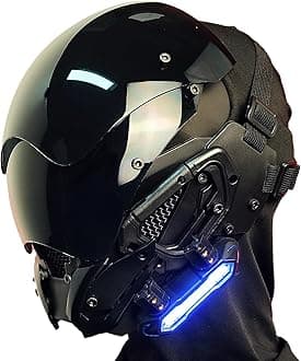 Marikito Cyberpunk Futuristic Techwear Mask Sci Fi Masks Halloween Cosplay Costume Suitable For Any Adult Men Women, Black