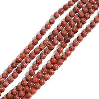ACYUNLEI Natural Stone 8mm GoldSand Stone Round Crystal Energy Stone Beading Loose Gemstone DIY Smooth Beads for Bracelet Necklace Earrings Jewelry Making