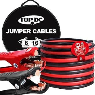 Manwe Jumper Cables 16 Feet 6 Gauge Heavy Duty Booster Cable with Carry Bag or Box (6AWG x 16Ft)