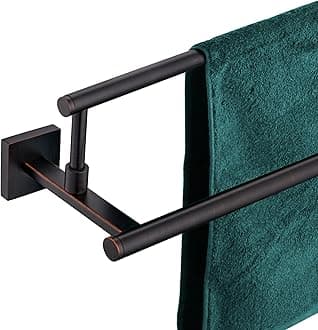 KOKOSIRI Towel Bars 32-Inch Bathroom Towel Holder Oil Rubbed Bronze Double Bath Towel Racks Wall Mounted Stainless Steel B5009ORB-L32