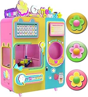 Electric Automatic Cotton Candy Vending Machine, Candy Freeze Dryer Machine, Cotton Candy Maker Easy to Use