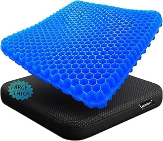 Gel Seat Cushion,17.5x17.5 inch Upgraded Extra Large Egg Seat Cushion Chair Pads with Non-Slip Cover for Home Office Car Wheelchair,Breathable Honeycomb Design Help Relieve Pain,Portable
