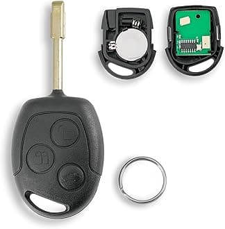 – 433MHZ 3 Buttons Remote Car Key Fob for Ford Ka Mondeo Focus Festiva Transit Connect Ford Key Chip with ID60 Chip Key Ring