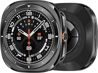 Metal Case for Samsung Galaxy Watch Ultra 47mm Case, Stainless Steel Protective Rugged Bumper Thin Frame with Ceramic-Like Back Cover for Galaxy Watch Ultra 47mm for Men Women