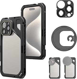 SMALLRIG for iPhone 15 Pro Max Phone Cage Rig, Upgraded Quick Release Design Mobile Phone Video Rig for Videography/Video Recording/YouTube/Live Streaming/Vlog - 4391 Black