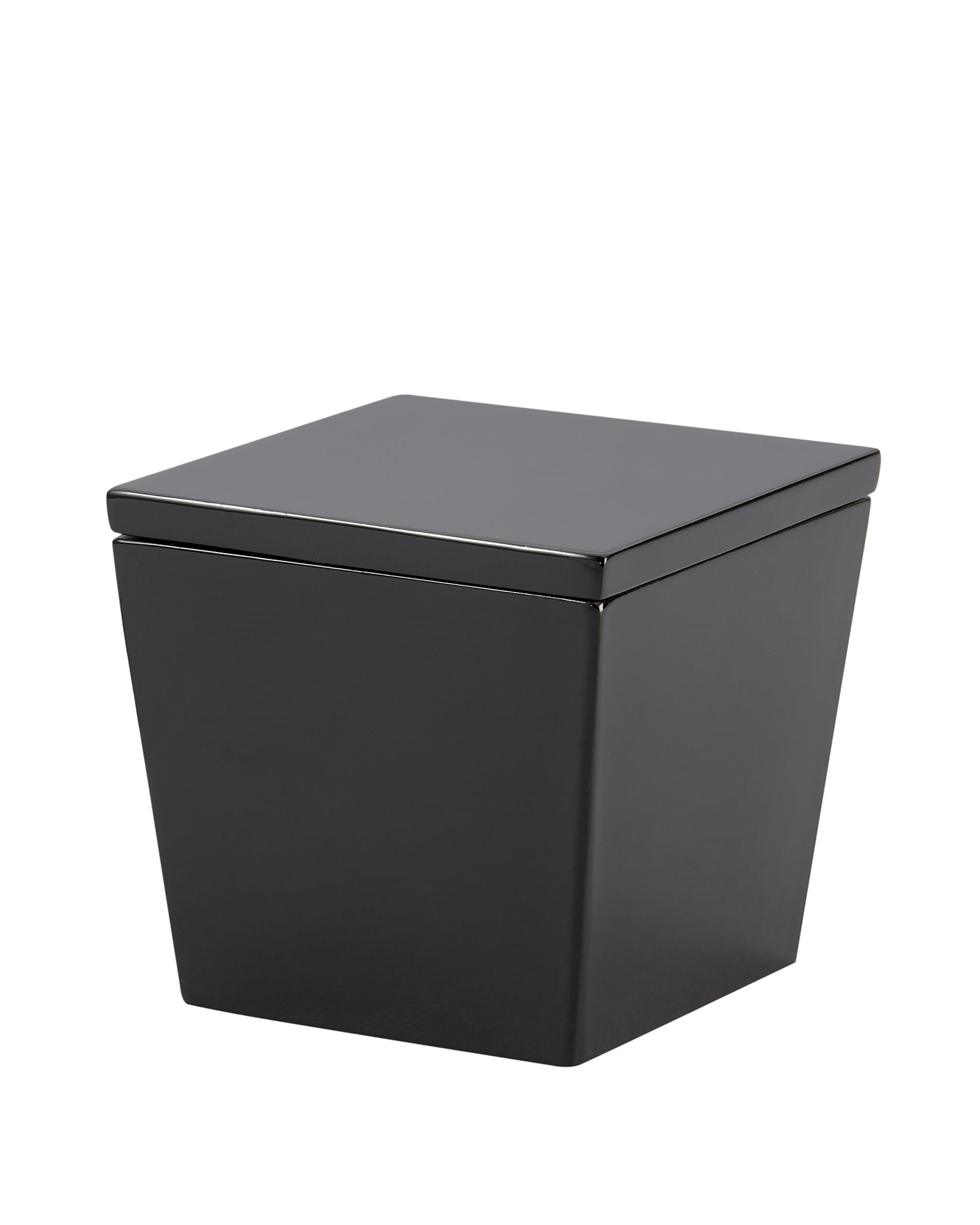 BS‐SPA1B Spa Cotton Container, 3.8 by 4 by 4", Black