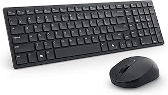 KM555 Silent Keyboard and Mouse - 18 Programmable Shortcut Keys, Copilot Key, Secure Dual-Mode connectivity, Adjustable DPI, Ambidextrous, Low Battery LED Indicator, 3-Year Warranty - Black