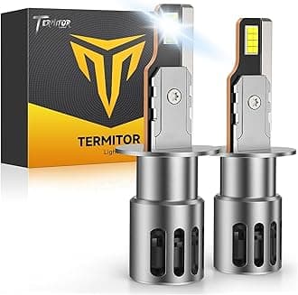 H1 Bulbs, 70,000LM 13X Ultra Brightness, 1:1 Halogen Size, 6500K Cool White, 10-Year Long Lifespan H1 Fog Light with Cooling Fan, IP68 Waterproof, Plug and Play No Adapter Needed, Pack of 2