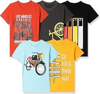 T2FBoys Boys regular fit tshirt T-Shirt (pack of 5)