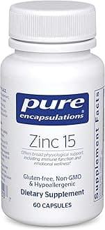 Pure Encapsulations Zinc 15 mg - Zinc Picolinate Supplement for Immune System Support, Growth & Development - for Wound Healing - 60 Capsules
