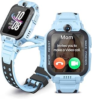 Kids Watch Phone Z7 [4G Cellular + GPS + Health], HD Video & Voice Call, GPS Enabled with 14 Days Historical Track, Kids Emotion Detector, HeartRate, Body Temp., SPO2 (Blue)