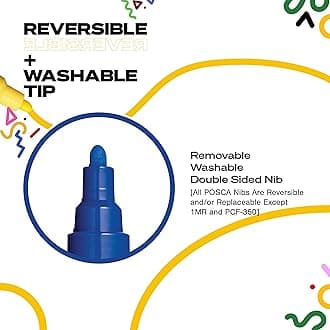 uni POSCA PC-5M Water-Based Paint Markers, Reversible Medium Tip (1.8-2.5mm), Cool Tone, 8 Pack