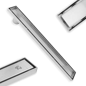 ZOIC Linear Stealth Tile Insert Floor Grate Bathroom Shower Waste Drain 304 Stainless Steel Side Outlet (39.37''(1000MM))