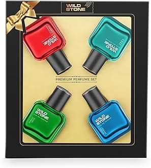 Wild Stone Edge, Forest Spice, Hydra Energy and Ultra Sensual Perfume Combo for Men, Long Lasting Smell | Pack of 4 (30ml each)