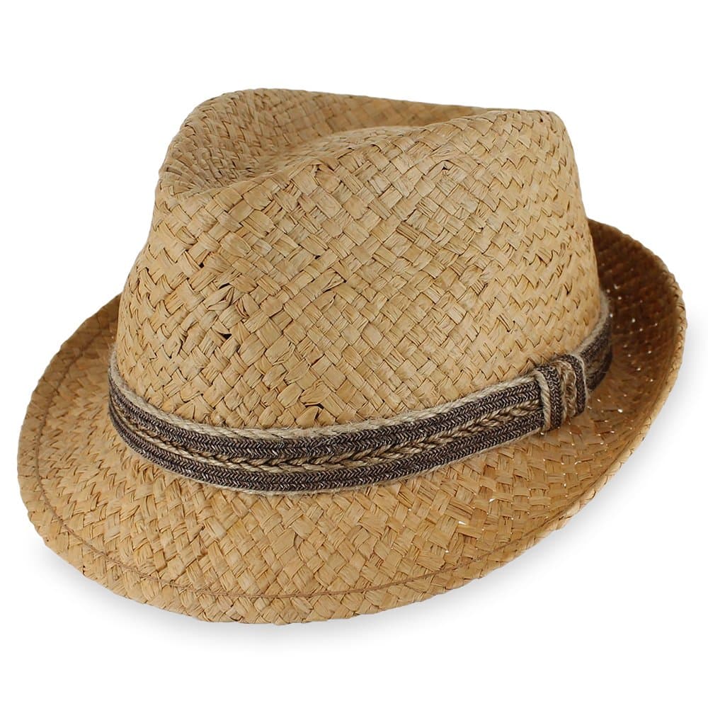 Belfry Ebb Tide - Matte Raffia Summer Straw Fedora in 4 Sizes (Small, Tea)