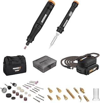 WORX MAKERX WX988L 2pc Crafting Tool Combo Kit - Rotary Tool + Wood & Metal Crafter
