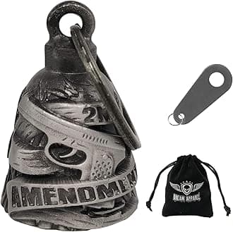 Dream Apparel Motorcycle Bell for Biker US Flag Riding Bell Guardian Bells Motorcycle Accessory or Keychain for Luck, With Bag Gift Box