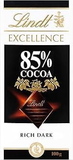 Lindt Excellence Dark 85% Cocoa Chocolate Bar, 100g